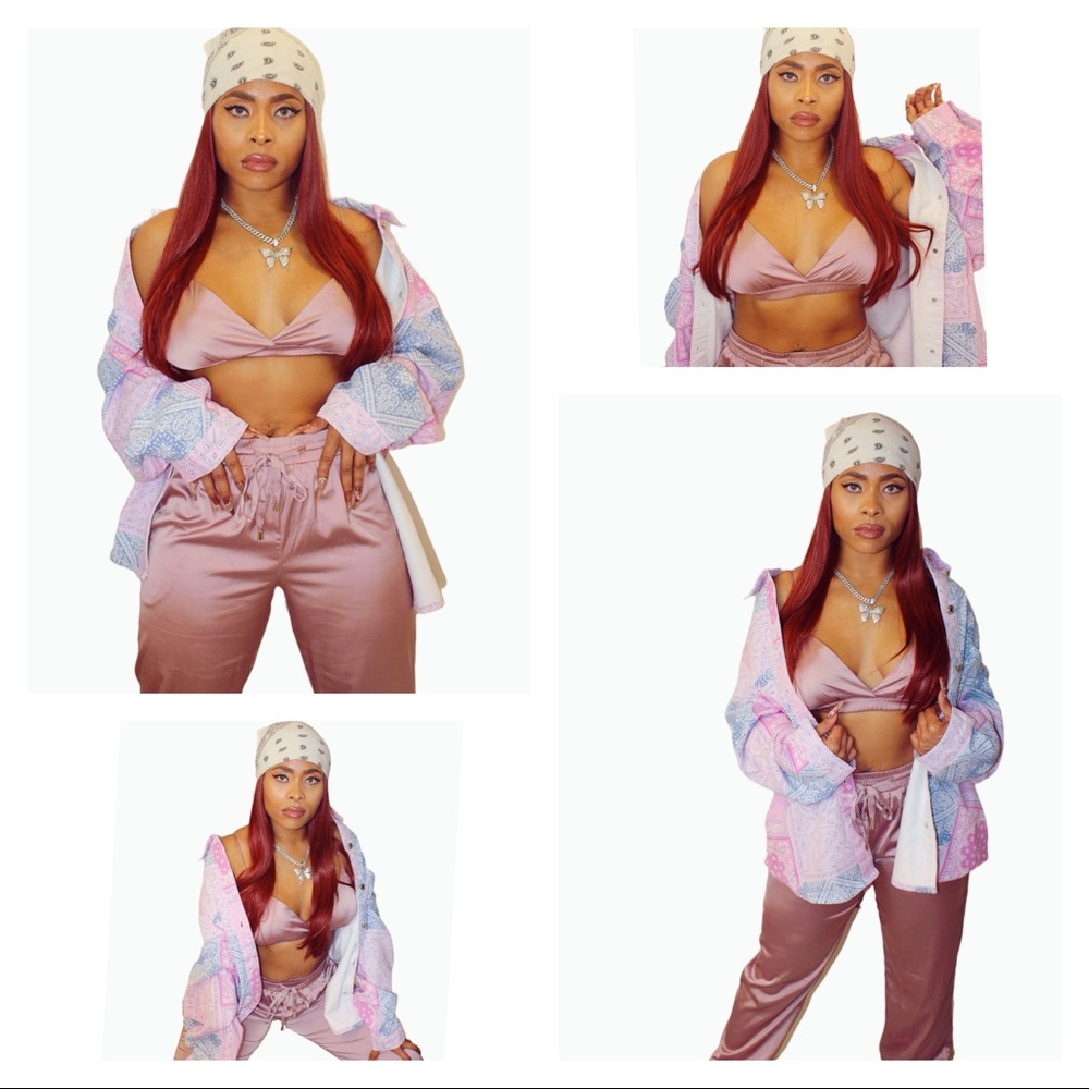 New ✨ Saturday Night Satin Pant Set - Lavender